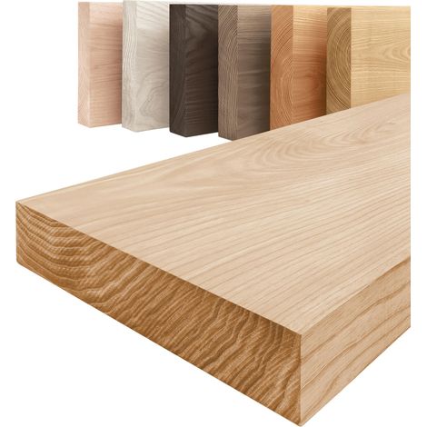 LAMO Manufaktur Étagère murale en bois massif, bord régulier droit, étagère flottante PURE, sans fixations, sans trous, Naturel 140cm, LWG-01-A-002-140