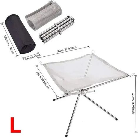 Brasero portable d'extérieur, support de feu pliable en acier inoxydable, outils de barbecue d'extérieur, réchauds de cuisson portables (1/3)