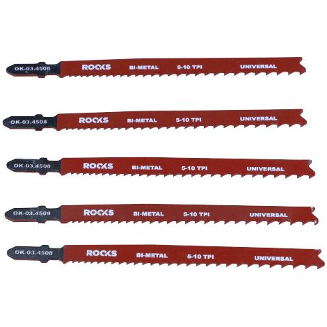 Set lame per seghetto alternativo ROOKS bi-metal tipo T universali 100 mm (OK-03.4508)