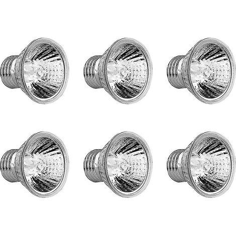 Ampoule chauffante UVA/UVB 50 W E27 pour reptiles, aquarium, spectre complet, halogène, pour lézards et tortues - Lot de 6 (1/4)