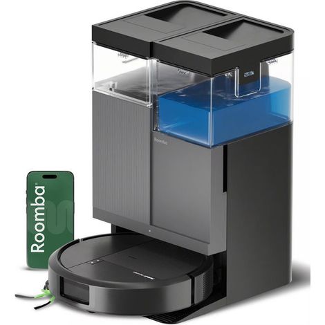 IRobot G285040 Roomba Plus 415 Combo Robot aspirapolvere e lavapavimenti 20.000 Pa con stazione AutoWash LiDAR colore Nero