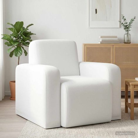vidaXL Poltrona Bianco Tessuto (1/5)