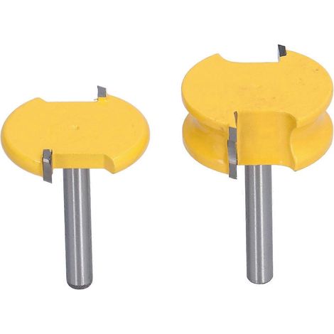 2-teiliges Fräser-Set, Bogen-T-förmig, Metallfräser, Kantenfräser-Set für Holzbearbeitung, 1/4 Zoll