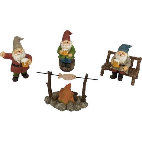 Fröhliche Zwerge, ihr Tavernenfreunde – Ein 5-teiliges Set Gartenzwerge für den verzauberten Miniaturgarten (1/5)