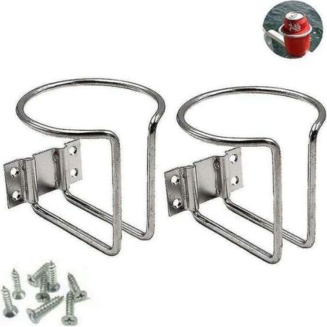 Porte-Gobelet - Acier Inoxydable 304 - Pour Voiture Bateau Camion Camping-Car Yacht - Lot de 2 (1/4)