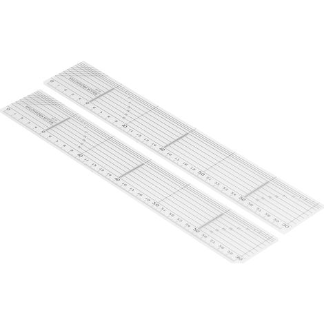 Règle de coupe acrylique transparente 2 pièces, gabarit de patchwork durable avec échelle précise, outil pratique pour salle de classe et bureau. (1/5)