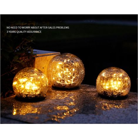 Lampe solaire de sol de jardin, LED étanche lumineuse extérieure anti-fissures pour chemin de jardin, pelouse, patio (jaune chaud) (1/5)