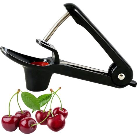 Dénoyauteur de Cerises,Cerises Prunes Fruits Dénoyauteur Manuel Multifonctionnel,Dénoyauteur Portable,Cuisine pour Fruit Dénoyauteurs (Noir) (1/5)