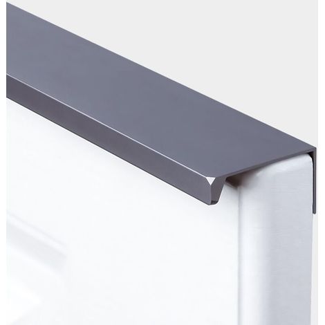 Poignée invisible - Idéale pour différents styles d'armoires, tiroirs, placards et meubles - 1 pièce, grise, 150 mm (1/5)