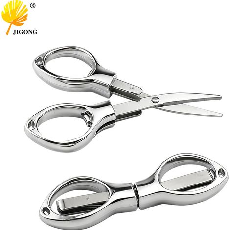 Ciseaux pliables portables en forme de huit, mini ciseaux ménagers, ciseaux de voyage pliables en acier inoxydable, coupe-fils de pêche, coupe-lunettes.