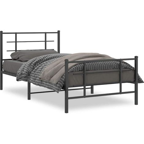 Maison Exclusive - Giroletto con Testiera e Pediera Metallo Nero 107x203 cm (1/5)