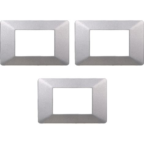 gloca Placche Plastica Compatibili Plana (3 Pezzi Silver, 3 Posti) (1/4)