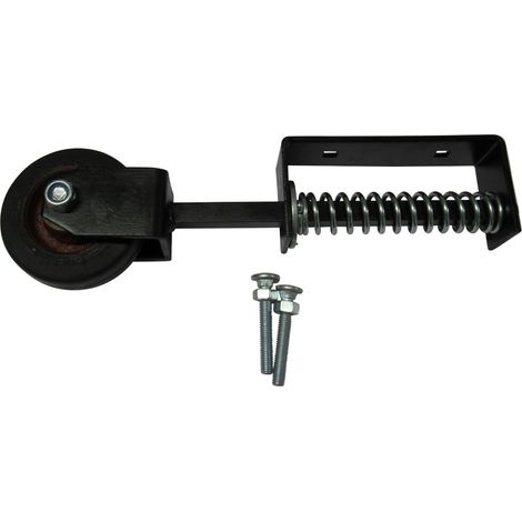 Spring Loaded Gate Wheel Black 4" (Heavy Duty Sliding Fence Support Jockey Door 100MM) (1/5)