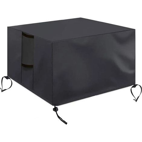 Housse carrée pour tables de foyer au gaz – imperméable, coupe-vent, résistante aux UV et durable pour mobilier de jardin avec foyer. (1/5)
