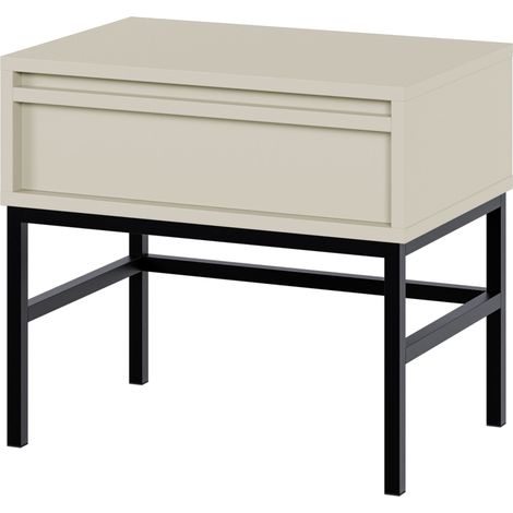 Selsey EVO - Comodino - 50 cm - con cassetto e telaio - grigio beige (1/5)