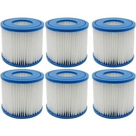 Lot de 6 cartouches filtrantes type D pour spa et piscine, compatibles Summer Waves (1/4)