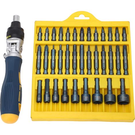 Set mit 36 magnetischen Schraubendrehern mit drehbarem Sockel und 1/4"-Steckschlüsseln, Durchschlag-Bits für Autoreparaturen und Heimwerkerarbeiten (1/5)