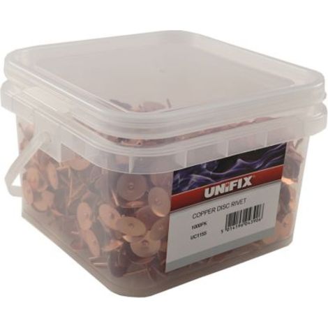 Unifix Copper Disc Rivets - 3/4" (20mm) - Tub of 1000 - (1/2)