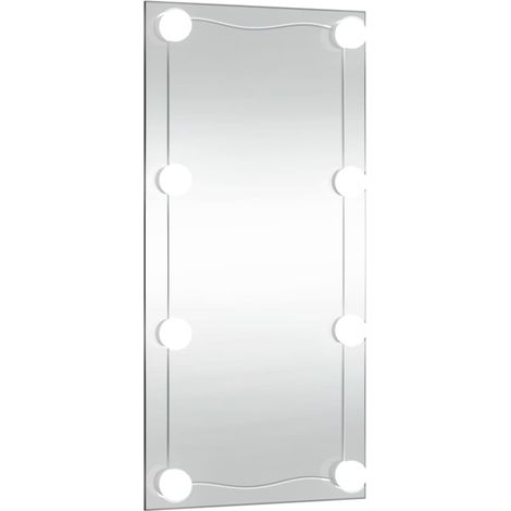 Miroir mural avec lampes LED Miroir à LED mural décoratif pour Maison 30x60 cm verre rectangulaire -31071 (1/5)