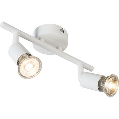 QAZQA jeany - Spot plafond, plafonnier - 2 lumière - H 115 mm - Blanc - Moderne - éclairage intérieur - Salon I Chambre I Cuisine I Salle à manger