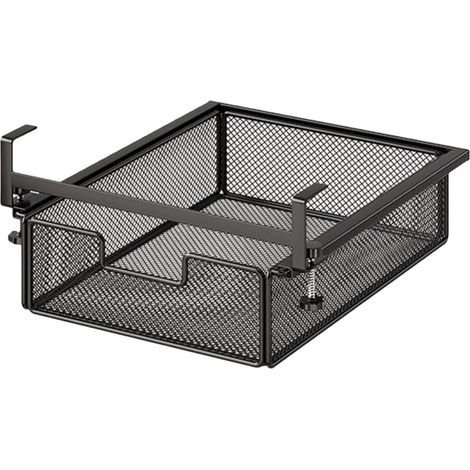 Hanging Closet Organizer, Hanging Sliding Drawer, Iron Storage Basket, Large Capacity, Undergarment Storage for Bunk Bed, Bed Rails and Wardrobe, Black (1/5)