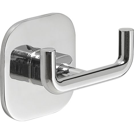 GEDY G-Teide Appendiabiti da Parete, Misure: 5,3X6,5X4,1 CM, Appendi Abiti in Acciaio Inox e Cromall, Finitura cromata, Fissabile con Biadesivo 3m, Design R&S, 2 Anni di Garanzia, Cromo