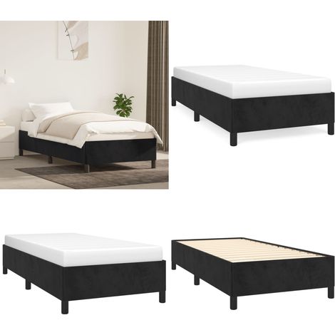 Bettgestell Schwarz 90x200 cm Samt - Samtsofa - Doppelbett - Boxspringbetten - Bettrahmen Schwarz - Bettgestell 90x200 - Home & Living (1/5)