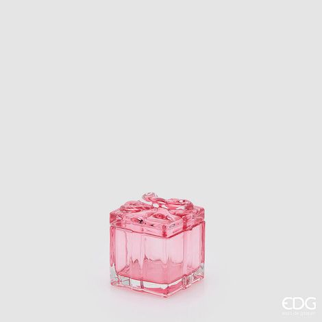EDG Enzo De Gasperi Contenitore Decorativo Pacco Regalo Rosa H5 Ø6 cm – Decorazione di Natale (1/4)