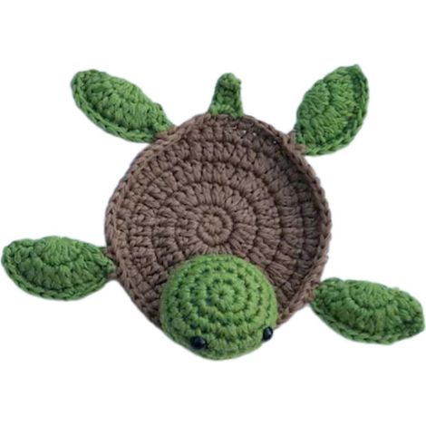 Dessous de verre artisanal unique, joli dessous de tasse en forme de tortue/agneau, tricoté à la main, sous-verre décoratif pour tasses et mugs (1/5)