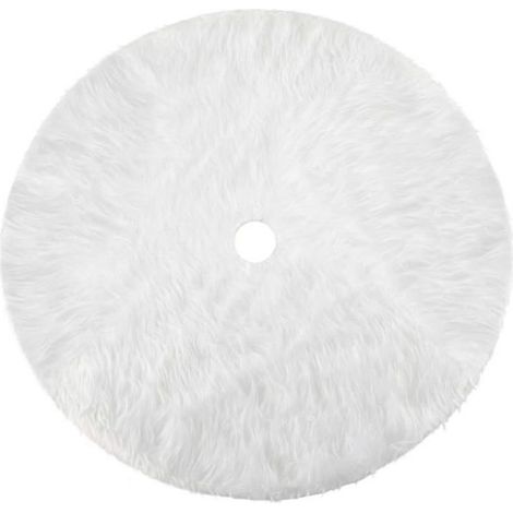 1 Jupe de sapin en peluche blanche, diamètre 79 cm, accessoire décoration Noël intérieur extérieur (1/5)