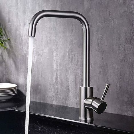 Robinet Cuisine,Robinet Rotatif à 360° en Acier Inoxydable,Adapté aux éviers Simples et Doubles,Adapté à l\\'eau Chaude et Froide,Mitigeur Cuisine Anti-Empreintes Digitales,Résistant aux Rayures (1/5)