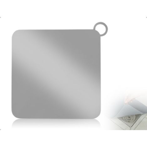 Cache-Siphon de Sol Universel en Silicone Anti-Odeurs, Bouchon d'Évier Carré pour Cuisine, Salle de Bain et Buanderie (Gris)