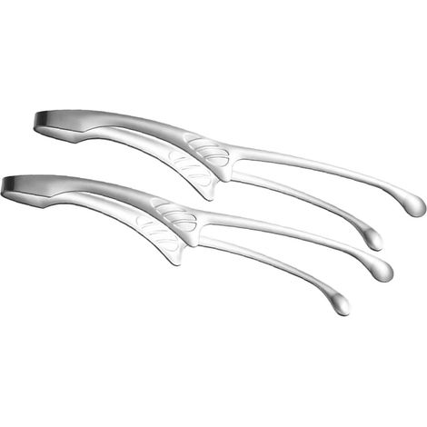 Lot 2 pinces de service en inox pour barbecue, grillades, buffets et cuisine extérieure résistant chaleur