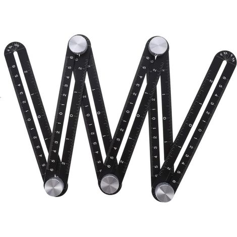 Regla plegable para azulejos (1 unidad), de seis caras, para abrir agujeros de azulejos, de aleación de aluminio y plástico. (1/4)