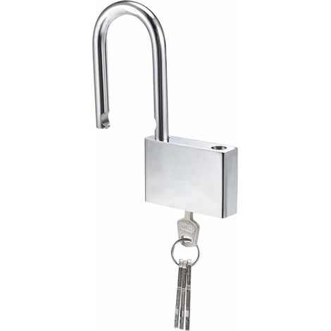 Cadenas 40 mm Cadenas à 4 clés, Boîtier en Acier Trempé,Longue Anse Diamètre 6,5 mm,Exterieur Etanche Cadenas pour Casier,Garage,Clôture,Jardin (1/5)