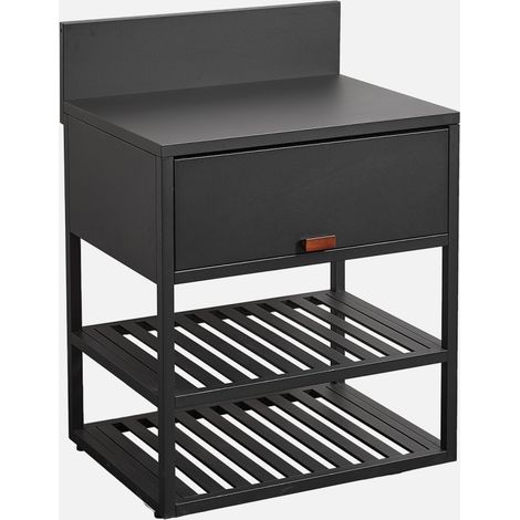 Módulo cocina exterior de acero, 1 armario, 2 estantes, 80cm