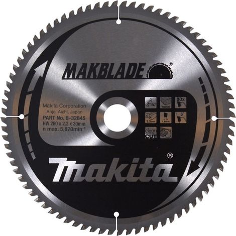 Makita - Sägeblatt Holz 260x30 mm, 80 Zähne B-32845 (1/5)