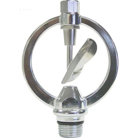Zinc alloy rain shower head, 1/2 inch NPT thread - 360° automatic butterfly rotation for even spraying, suitable for watering gardens, lawns and patios.--DTEKGAZ