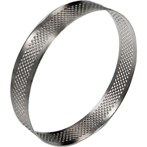 1 Stück runde Tarte-Kreis-Kuchenform aus Edelstahl, Mousse-Kreis-Küchengerät-15X15CM-Silver (1/3)