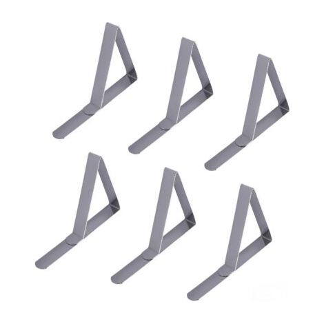 Pinces à nappe en acier inoxydable, pinces triangulaires réglables, pinces de fixation antidérapantes, adaptées aux nappes de 4,5 cm (lot de 6) (1/4)
