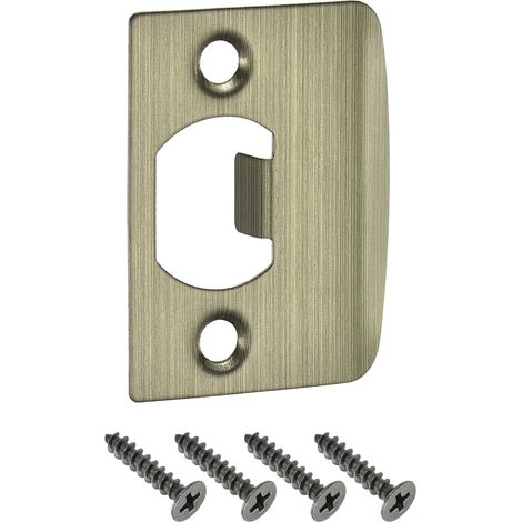 Pièce de Rechange pour Plaque de Serrure, 57mm x 45mm en Acier Inoxydable Loquet de Verrouillage pour Plaque de Frappe de Porte Renforcement de Cadre de Porte, Bronze (1/5)