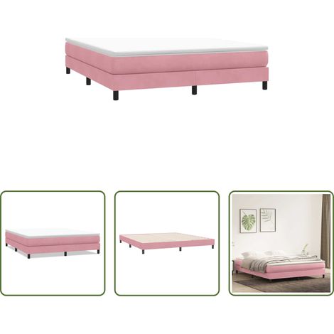Samtbett - Boxspringbett ohne Matratze Rosa 180x210 cm Samt (1/5)