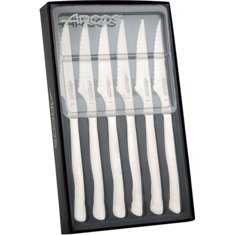 Set di coltelli da tavolo 378000 monoblocco di un pezzo di acciaio inossidabile, lama di 10 cm in caso 6 pezzi (1/5)
