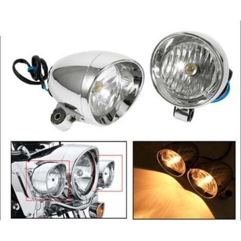2PCS Retro Bullet LED Headlight for Motorcycles, Auxiliary Headlight, Universal Fog Light, Engines, Parts & Accessories, Motorcycle Parts, Headlight Sets (1/4)
