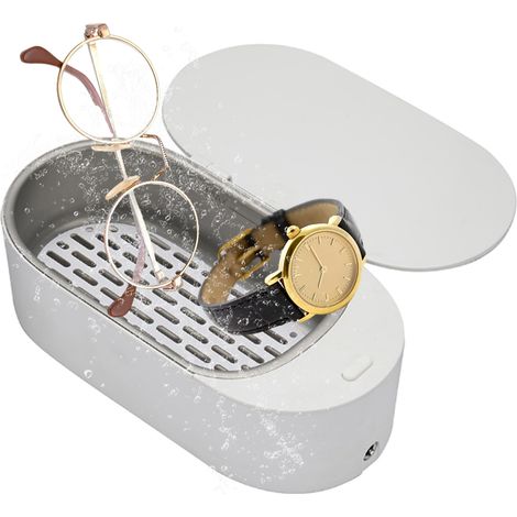 Machine de nettoyage de bijoux à ultrasons, machine de nettoyage de bijoux professionnelle, permet de nettoyer en profondeur montres, bagues, colliers et lunettes. (1/5)