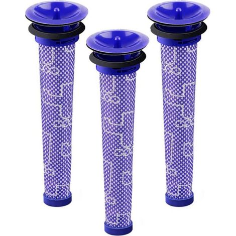 Lot de 3 filtres et préfiltres pour aspirateur Dyson V6, V7 et V8. Accessoires de remplacement (1/4)