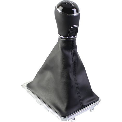Dieses Set beinhaltet einen Schaltknaufbezug aus Leder für den Volkswagen Passat B7, einen Schaltknauf aus Leder, eine schwarze Kappe und ein 5-Gang-Schaltgetriebe. (1/4)