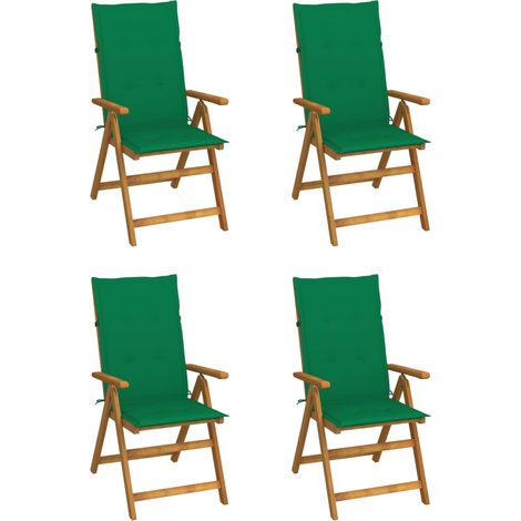 Chaises inclinables de jardin 4 pcs avec coussins Bois d'acacia 60 (1/5)
