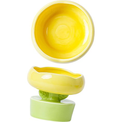 Bol de nourriture en céramique pour chat en forme de fleur mignonne, grande capacité, Protection de la colonne vertébrale du cou, animal de compagnie surélevé pour chats, chiens, animaux de compagnie, (1/5)