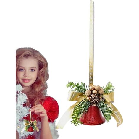 Ornements De Cloches De Noël Décoration Festive avec Nœud et Aiguilles de Grandes Cloches de Noël pour Maison Bureau Cheminée Manteau Porche Fête Rassemblement Hiver Pièce (1/5)